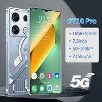 GT10 Pro 16GB+512GB MTK Dimensity Android 15 Smartphone 5G con 7999mAh, Carga Rápida de 120Hz, Marco Metálico, Huella Dactilar Frontal, GPS Global