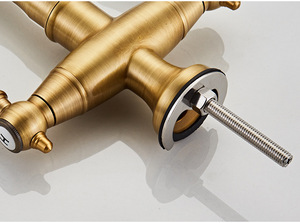 Châu Âu Cổ Duy Nhất Lỗ Brass Boong Núi Duy Nhất Xử Lý Lưu Vực Vòi Nước Retro Nóng Lạnh Thiết Kế Cảm Giác Xoay Phòng Tắm Vòi Nước - Product Image 4