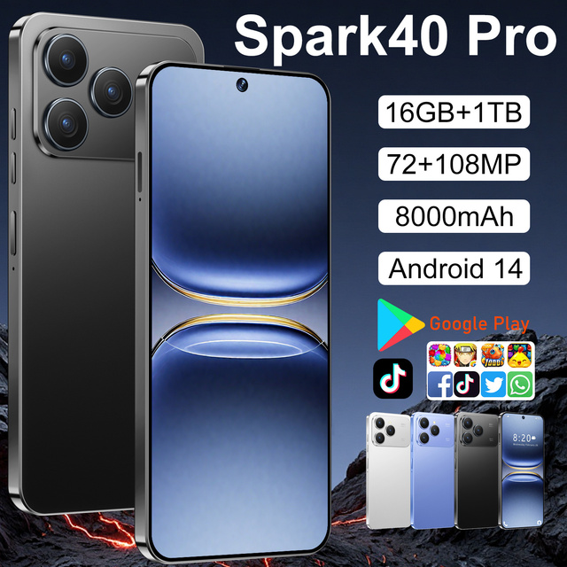 best seller wholesale original tecno Spark 40 pro 5g smartphone  16GB+1TB 108MP Face Unlock 8000mah Android 15