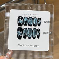Meilleures ventes : Faux ongles autocollants effet œil de chat, application facile, couverture complète, OEM ODM