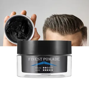 OEM Profesional Gel Merek Berbasis Air Kuat Menahan Tepi Kontrol Lilin Rambut Styling Pomade untuk Pria