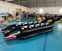 Bateau gonflable personnalisé avec logo, 10 places, en forme de requin, de poisson volant ou de banane, grand bateau de sport nautique tractable pour usage commercial