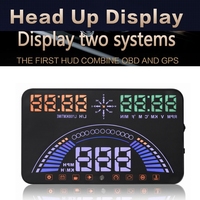 WiiYii S7 Nouveau design HUD OBD2+GPS Affichage tête haute sur pare-brise Projecteur de tableau de bord Compteur de vitesse numérique pour tous les véhicules