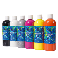 Peinture acrylique dorée 36 couleurs non toxique certifiée EN71 pour toile et papier, DIY pour enfants 300ml/500ml