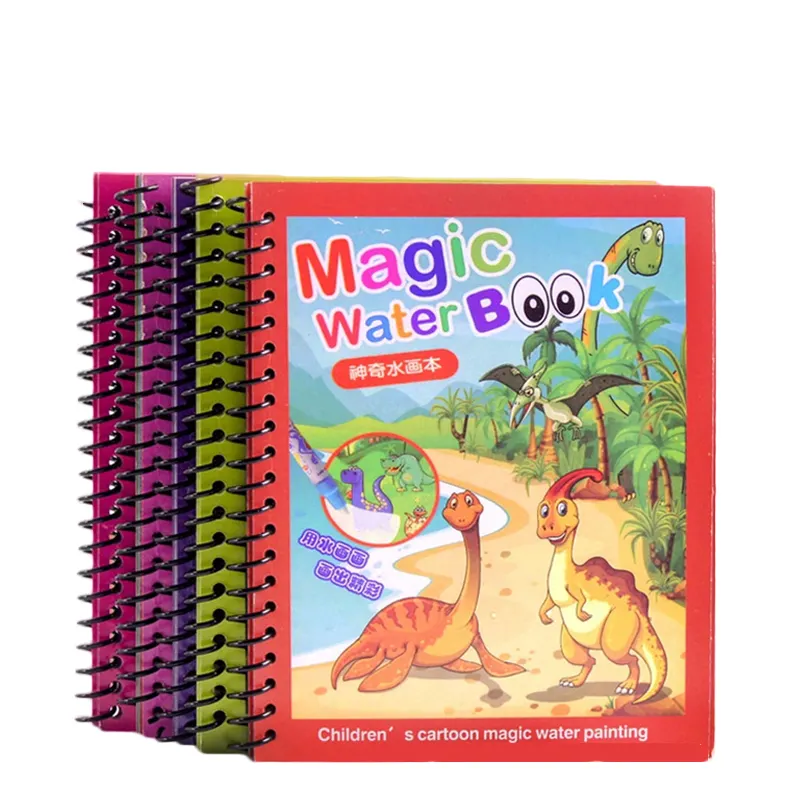 Libro di pittura ad acqua magica all'ingrosso Graffiti ripetuti unicorno dinosauro da colorare libro di pittura per bambini