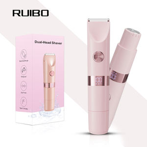 Bikini-Trimmer für Frauen Elektro rasierer Doppelkopf-Doppelzweck-Haars ch neider Wasserdichter Elektro rasierer für Beine Achsel - Product Image 1