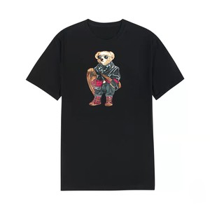 T-shirt à manches courtes pour femme <span class=keywords><strong>Lauren</strong></span>, style coréen, en coton respirant, motif ours, style décontracté pour l'été, taille, logo - Product Image 5