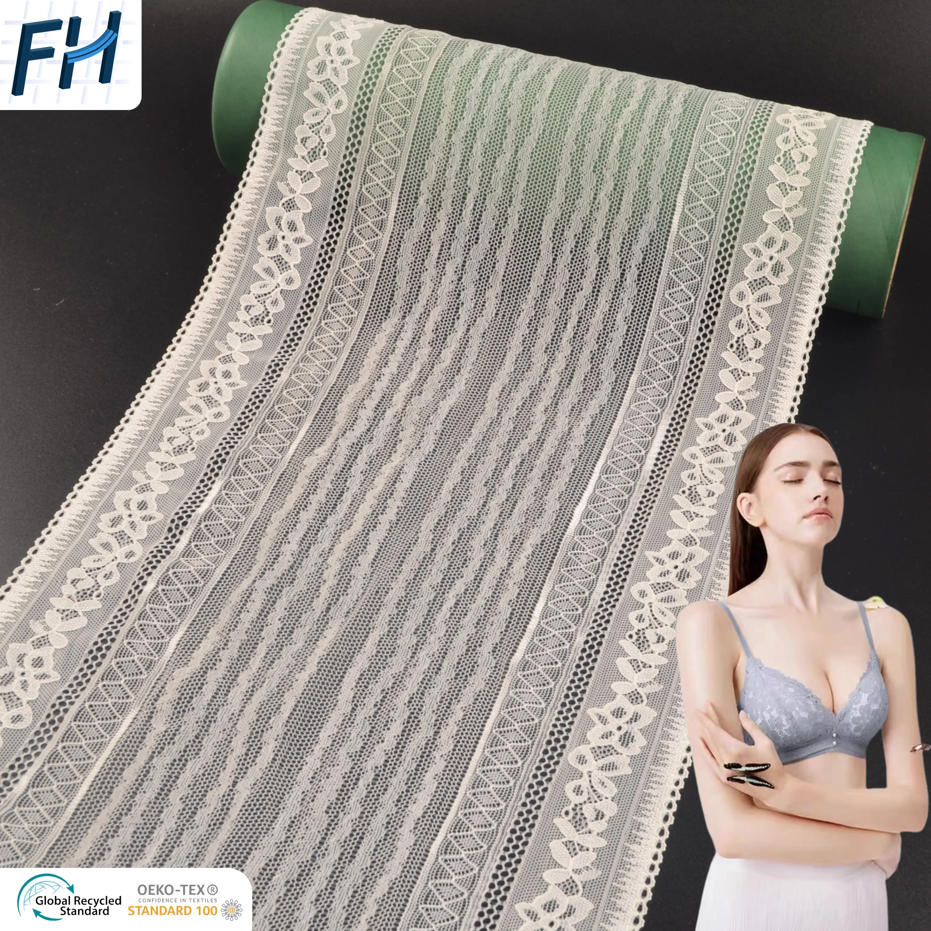 8432 # zarif 24CM beyaz naylon Spandex elastik fransız dantel kumaş taraklı kenar ile gelinlikler ve peçe için