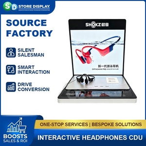 Support d'affichage en acrylique personnalisé par le fabricant pour écouteurs Bluetooth avec éclairage LED numérique, présentoir pour accessoires d'écouteurs sportifs - Product Image 1