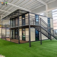 Casa Contenedor Expandible Prefabricada, Casas Móviles Pequeñas Prefabricadas, Fabricantes Chinos, 2 Pisos, Cortina de Vidrio, Anticorrosión