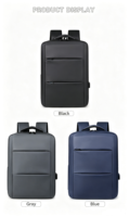 Tas Ransel Laptop Unisex untuk Perjalanan 15-16 inci Kapasitas Besar Bisnis USB Anti Maling Tahan Air Bahan Poliester