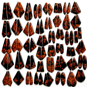 Paire d'obsidienne naturelle de forme mixte polie pour la décoration des ongles - Product Image 1