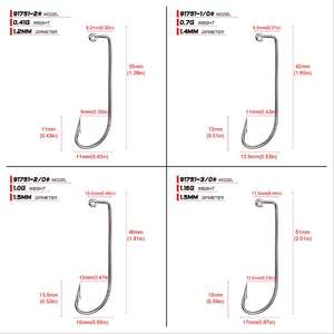 6 taille 100 pcs/lot Aberdeen Jig hameçons <span class=keywords><strong>de</strong></span> pêche en acier à haute teneur en carbone hameçon barbelé 90 degrés pour manivelle ver leurre crochet - Product Image 4
