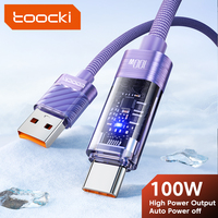 Cable de Carga Rápida Toocki de 100W con Corte Automático, Función 2 en 1, Organizador con Correa de Velcro para Sofá