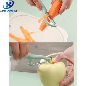 Tùy chỉnh màu sắc sắc nét lưỡi thép không gỉ Hướng dẫn sử dụng nhà bếp rau khoai tây <span class=keywords><strong>Peeler</strong></span> với nonslip Ergonomic xử lý cho cà rốt khoai tây - Product Image 5