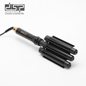 Rizador de pelo profesional Dsp de 3 barriles con tecnología de calentamiento cerámico PTC para uso en salón y en casa - Product Image 1