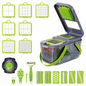 Multifunctional 16-in-1 Hand Stainless Steel <b>Vegetable</b> Mandoline Slicer Veggie Food <b>Chopper</b> Onion Cutter Dishwasher Safe - Product Image 2