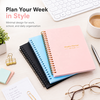 Carnet à spirale A5 personnalisé avec reliure Wire-O, agenda hebdomadaire pour l'école, le bureau, les études, les affaires et les cadeaux, papier offset