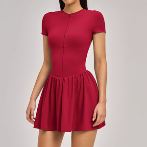 Rok Tenis Rajut Wanita Grosir, Bernapas, Anti Tembus Pandang, Dengan Bantalan Dada, 75% Nilon 25% Spandex, Untuk Olahraga Lari Luar Ruangan - Product Image 5