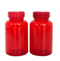 Couvercle de bouteille en plastique transparent rouge bouchon de capsulage de couronne anti-fuite capacité de Type à vis 400ml forme de cylindre pour l'utilisation de pilule de médecine