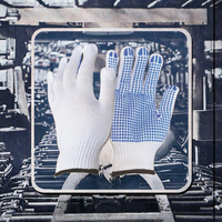 Gants tricotés en coton blanc 100% de calibre 10 avec demi-revêtement en nitrile Gants de sécurité de protection pour usage industriel
