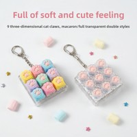 Porte-clés anti-stress en silicone en forme de patte de chat, jouet sensoriel, testeur de commutateur de clavier mécanique 1/2/3/6/9 touches, unisexe