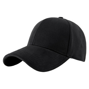 Casquette de baseball en sergé de coton noir, couleur unie, chaude, respirante, protection solaire, pour cyclisme en extérieur, homme, grande taille - Product Image 1