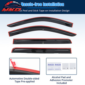 สำหรับเชฟโรเลต ซิลเวอราโด และ จีเอ็มซี เซียร์รา 1500 ครูว์แค็บ ปี 19-26 ชุดบังแดดติดกระจกแบบเทป - Product Image 5