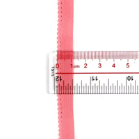 Vente en gros d'usine, dentelle élastique en nylon colorée, bord dentelé, 12 mm, dentelle tricotée, bande élastique