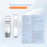 Pulvérisateur de bidet portable avec batterie au lithium 1000 mAh, mini-douche pliable en ABS, électrique USB intelligent, étanche IPX7 pour toilettes, salle de bain, hôtel