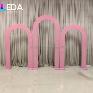 LEDA Modern White <b>Wedding</b> 2D <b>Arch</b> Backdrop Stand Elegant Metal <b>Arch</b> <b>Wedding</b> Stage Decoration Factory Price Customization - Product Image 6