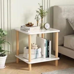 Modern 2-Level Nightstand com armazenamento Rack Small Space Farmhouse End <span class=keywords><strong>Table</strong></span> para quarto ou entrada da sala - Product Image 2