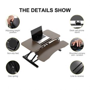 Venta al por mayor moderno de 35 pulgadas de gran altura ajustable muebles de oficina de metal negro convertidor de escritorio - Product Image 4