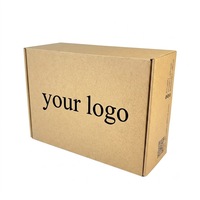 Boîte d'expédition en carton ondulé Kraft avec logo personnalisé, emballage pliable auto-scellant, écologique, pour chaussettes en carton recyclable