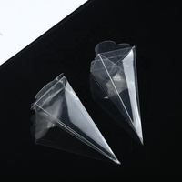 Emballage personnalisé en vinyle PET Boîtes d'emballage en acétate transparent en plastique PVC en forme de triangle cône