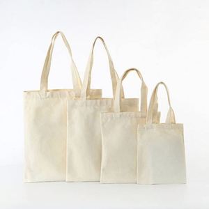 Sac de shopping en coton de haute qualité personnalisé avec logo imprimé, sac fourre-tout en toile recyclable et tendance, sacs écologiques naturels - Product Image 2