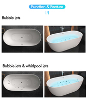 Baignoire autoportante usine pas cher prix 67 pouces Cupc luxe adulte baignoire couleurs personnalisées jets acrylique salle de bain intérieure baignoires