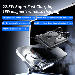 Магнитный мини-внешний аккумулятор, 10000 мАч с 2 кабелями, 15 Вт - Product Image 3