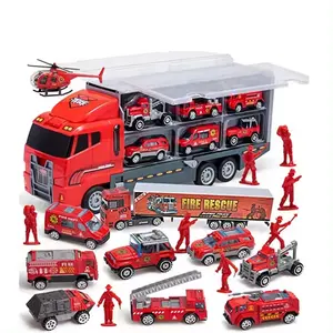 玩具家居压铸迷你消防车应急卡车玩具救援车合金消防车模型儿童教育玩具