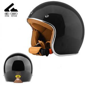 หมวกกันน็อคแบบครึ่งใบ ยูนิเซ็กซ์ ได้รับมาตรฐาน DOT  วัสดุ ABS  ใช้ได้ทุกฤดู  สำหรับรถจักรยานยนต์/ยานยนต์ไฟฟ้า  รุ่นวินเทจใหม่ - Product Image 1