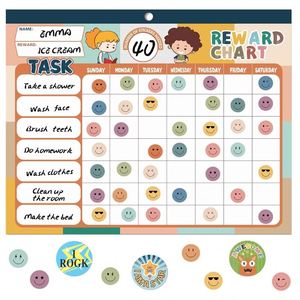 Bloc de Notas Grande Boho 32 para Niños, Sistema de Pegatinas Magnéticas con 2328 Pegatinas de Formas, Tabla de Recompensas de Comportamiento, Material de Papel - Product Image 1