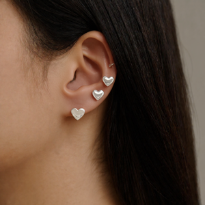 Juego de aretes de corazón en acero inoxidable 316L con baño de oro PVD, joyería de moda para mujer - Product Image 3