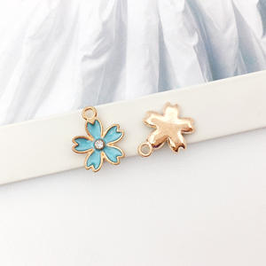 Nouveau bricolage accessoire de bijoux faits à la main bleu lac gouttes huile pendentif alliage métal avec métal et acrylique plastique et perles Lucite - Product Image 1