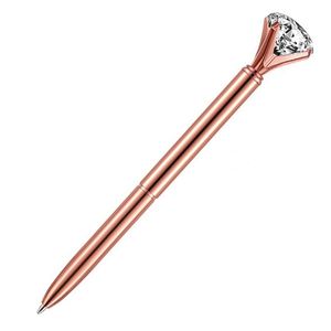Stylo à bille en métal personnalisé avec logo, style couronne, avec un grand diamant en cristal, stylo de luxe - Product Image 1