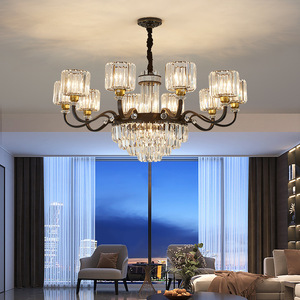 Yifei Italian Crystal Chandelier Round Multi Head Led <b>Light</b> Home Dining Bedroom Hotel Villa Duplex <b>Ceiling</b> Lamp - Product Image 3
