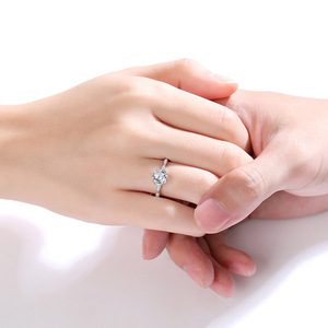 925 Silver Jewelry Factory Direct Sales Custom VVS 1Ct Mossanite Women <b>Rings</b> Lab Grown Diamond Engagement Wedding <b>Ring</b> Sets - Product Image 6