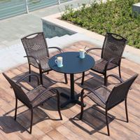 Ensemble de chaises de salle à manger d'extérieur modernes et écologiques, pieds en aluminium, plastique durable, garantie de 3 ans, logo personnalisé, hôtel, jardin, cours
