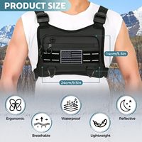 Sac de poitrine tactique sport tendance, imperméable, en polyester léger, antivol, sac de course, poche zippée, unisexe, cyclisme