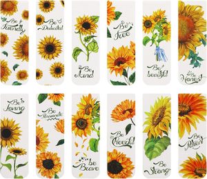Custom Designed Sunflower Patterns and Blessings Cost-Effective Magnetic Paper Promotional Bookmarks for Education