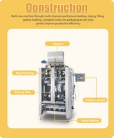 Machine d'emballage automatique haute vitesse multi-lignes à scellage 4 côtés pour sachets de poudre de café instantané et sachets de bâtonnets de thé au lait de soja